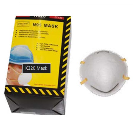 Performer K320 N95 Respirator Mask, Disposable Cup Shape, High Filtration Efficiency, Comfortable Fit, EN149 Certified, Medical & Industrial Dust Protection